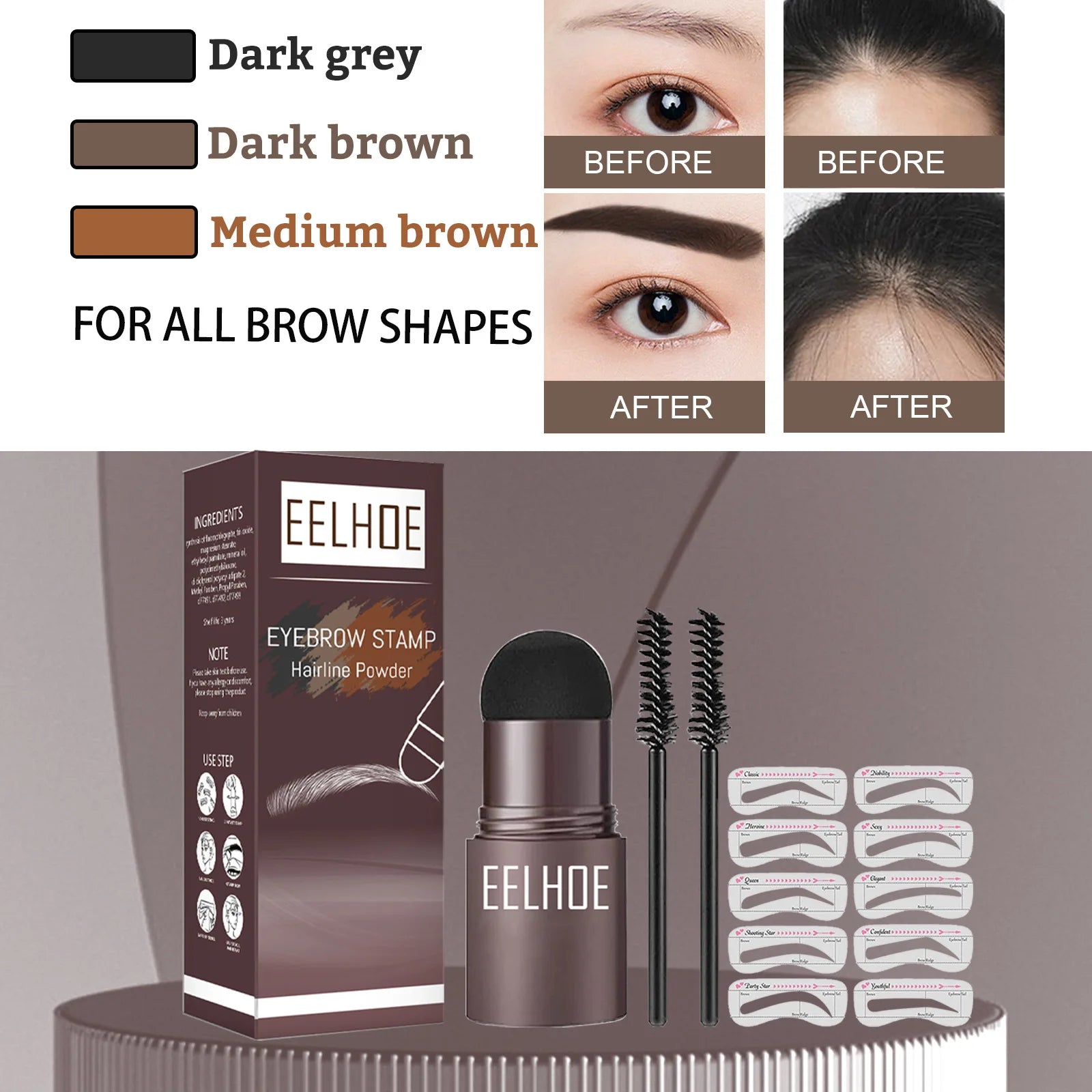 EELHOE Eyebrow Shaping Kit for Waterproof Makeup Peaceful Pleasures Health and Wellness