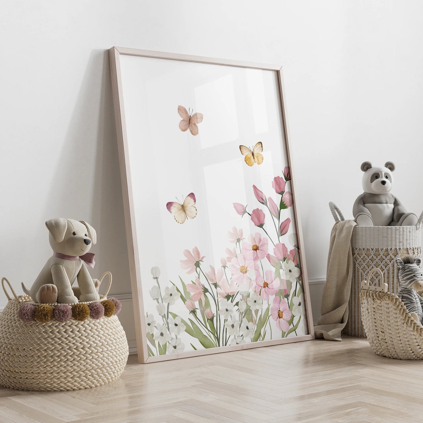 3-Piece Personalized Name Flower Butterfly Canvas Wall Art