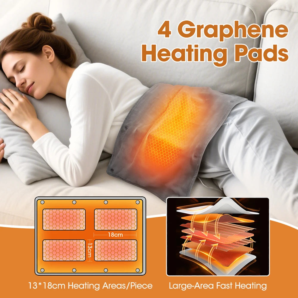 Electric Hand Warmer Portable Ultra-Soft Heating Pad Office/Travel Energy Saving USB Charging Home Graphene Abdomen Warming Pad Peaceful Pleasures Health and Wellness