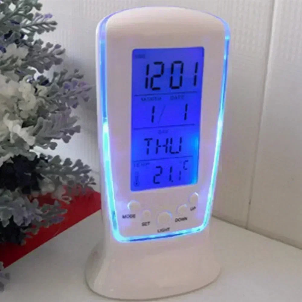 3D LED Digital Alarm Clock – Wall & Desk Display, Auto Dimming