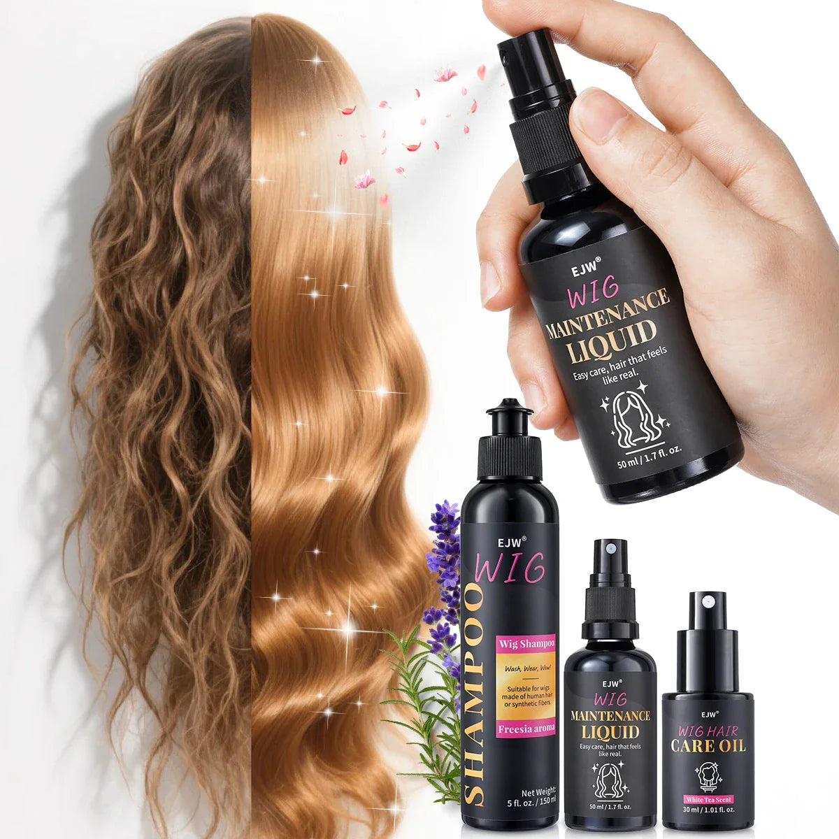 Wig Shampoo Coconut Oil – Hydrates, Anti-Frizz & Easy Combing