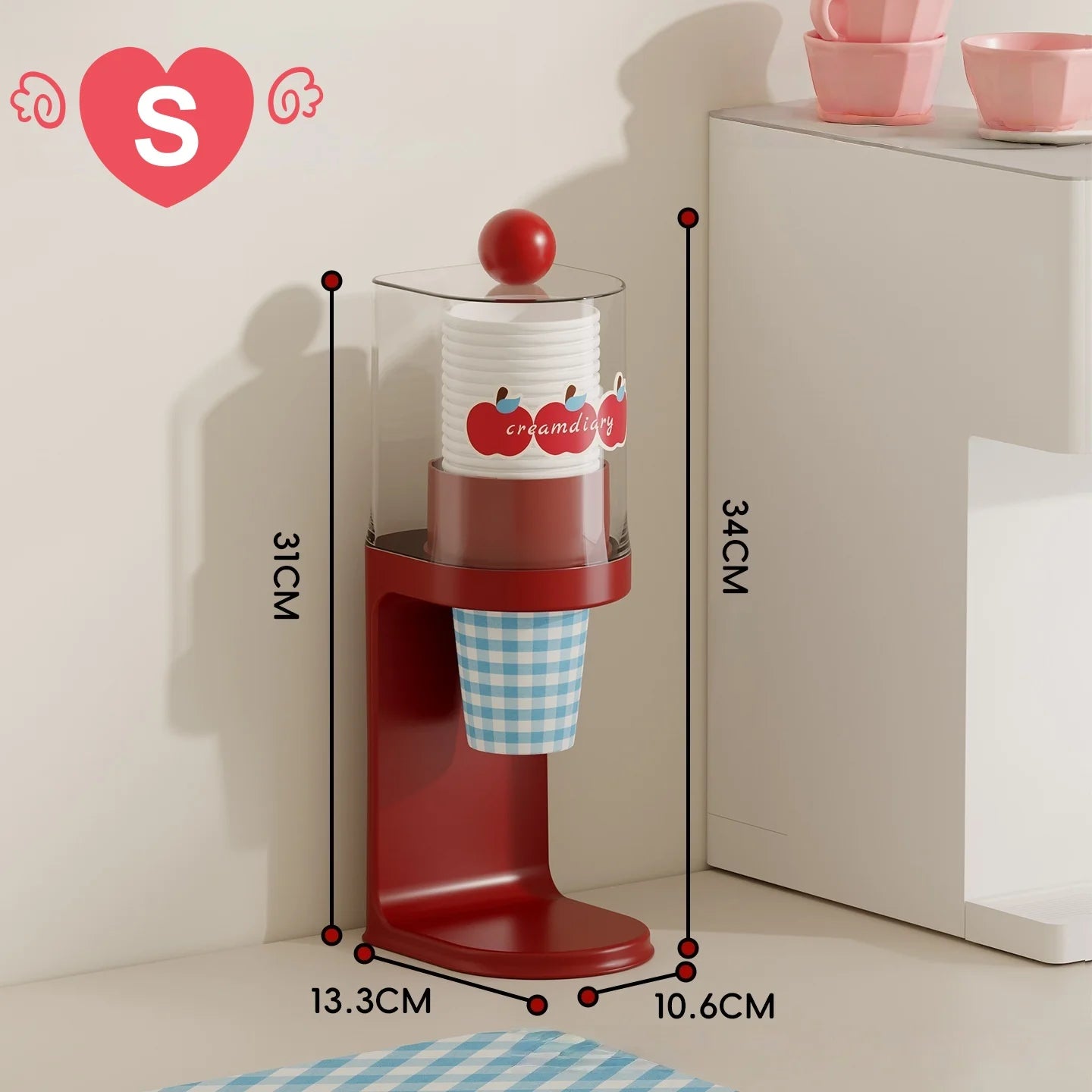 Pull-Type Cup Dispenser for Water Cooler & Bathroom | Plastic