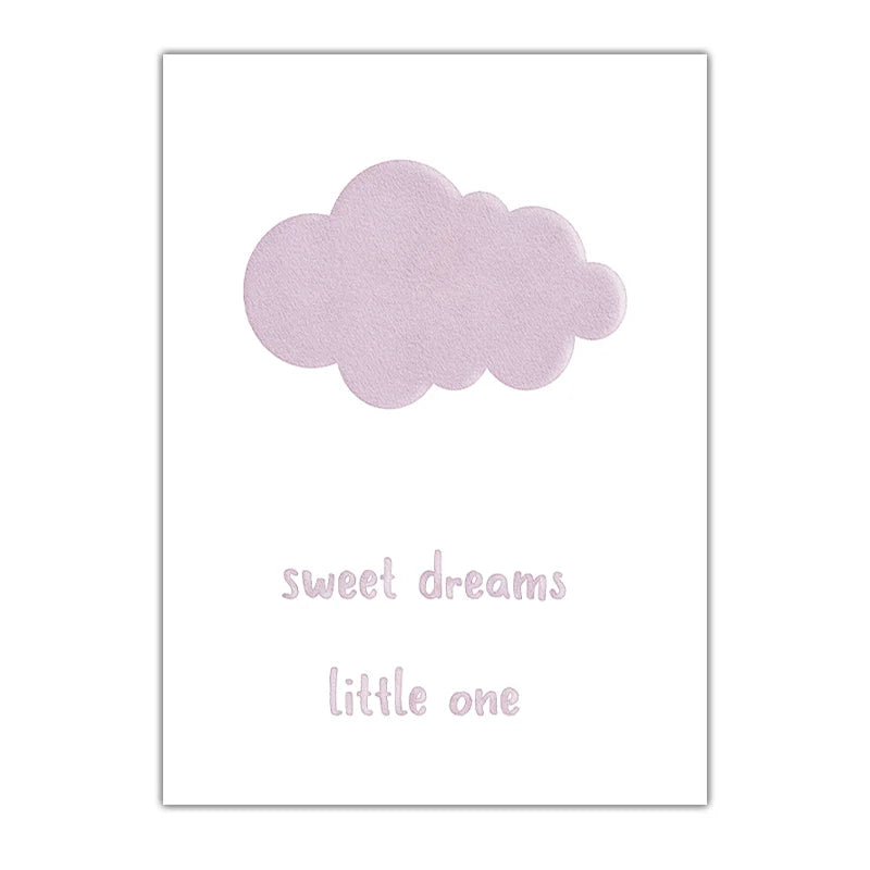 Nordic Nursery Canvas Wall Art | Moon Star Cloud Kids' Decor Nursery Canvas Print Peaceful Pleasures Health and Wellness 03 40x50cm No Frame China Mainland
