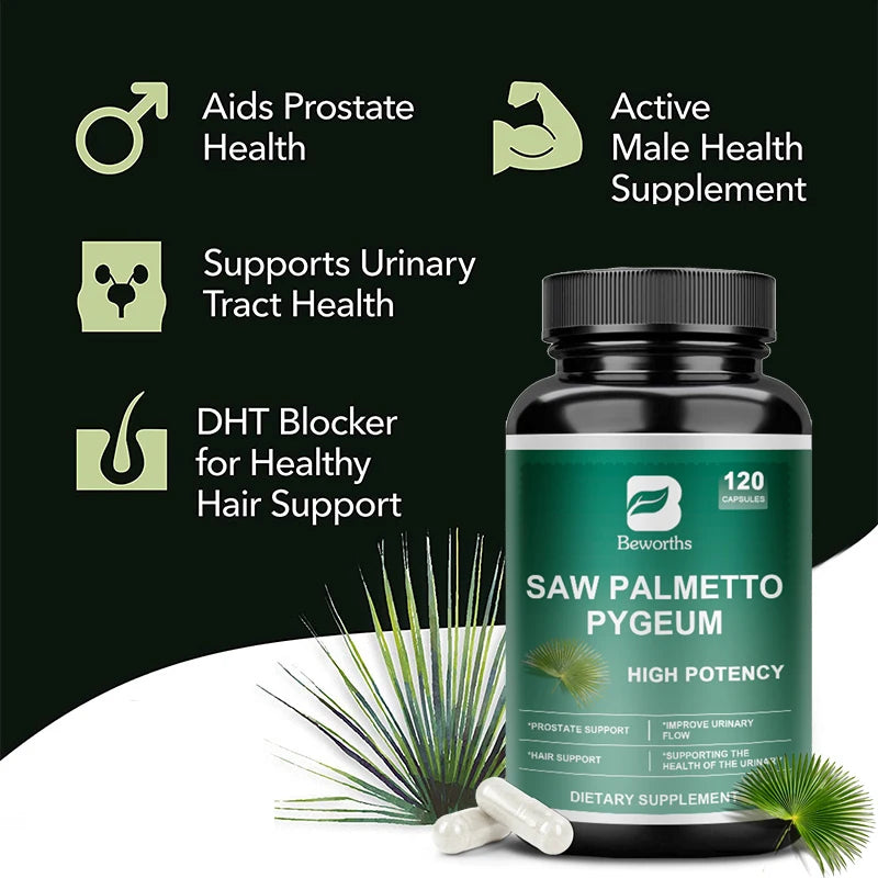 Saw Palmetto Supplement for Prostate Health & DHT Hair Loss Prevention Dietary Supplement Peaceful Pleasures Health and Wellness