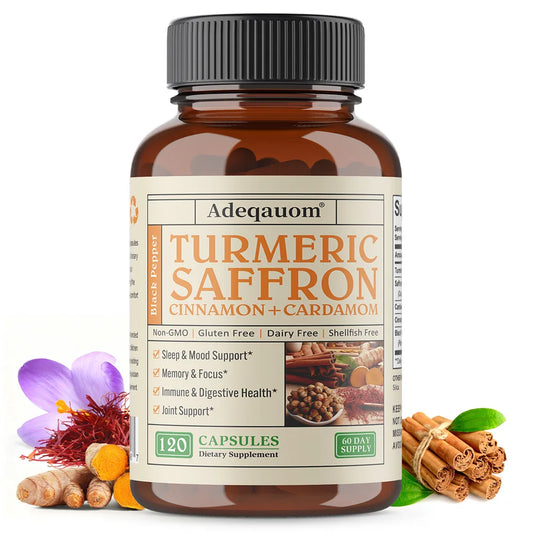 Turmeric Curcumin Saffron Cardamom Cinnamon | Joint & Mood Herbal Supplement Peaceful Pleasures Health and Wellness