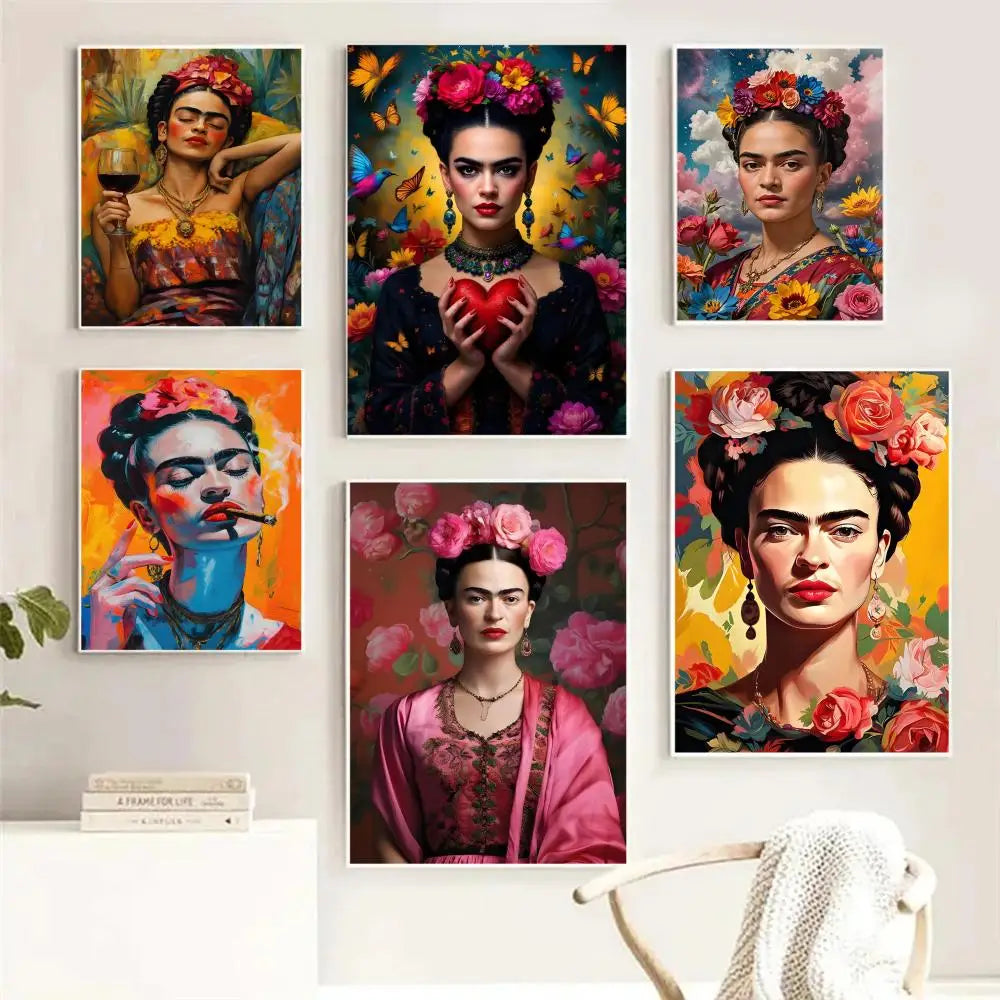 Frida Kahlo Anime Wall Poster – Self-Adhesive Waterproof PVC Art Wall Art Poster Peaceful Pleasures Health and Wellness