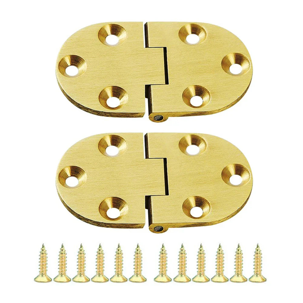 Brass Tray Hinges 90° Spring Folding with Clip Positioning 2-Pack