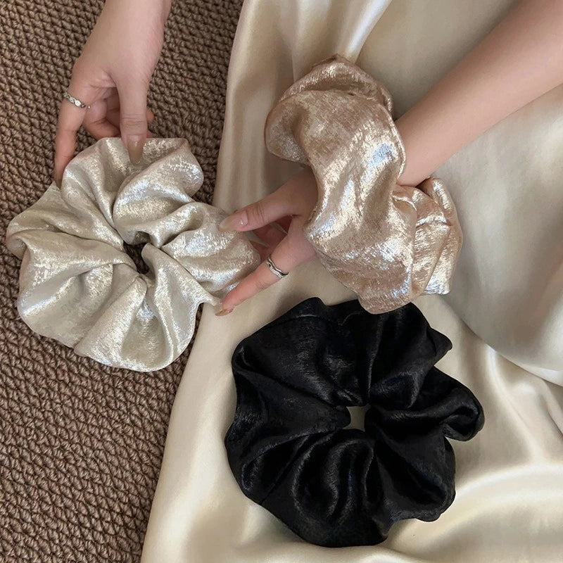 Korean Retro Large Scrunchies – Hair-Friendly Bands for Women