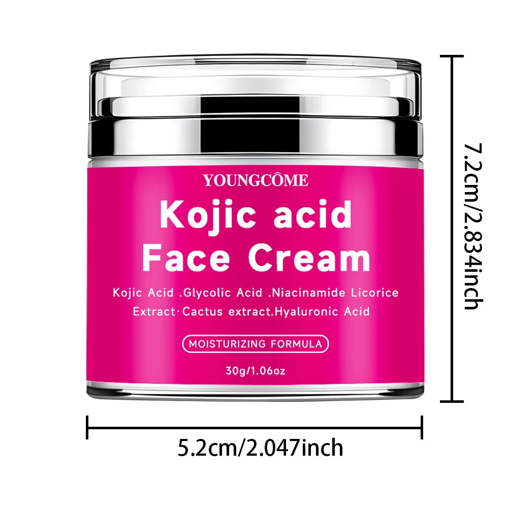 YOUNGCOM 30G/60G Kojic Acid Cream With Niacinamide Hyaluronic Acid , Non-Greasy and LightweightSuitable for All Skin Types Peaceful Pleasures Health and Wellness 30g