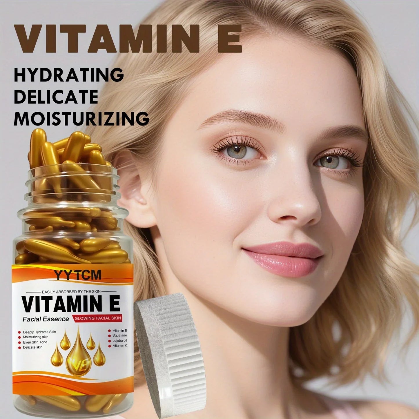 Vitamin E Capsule Essence – Squalane & Vitamin C | 90 Caps