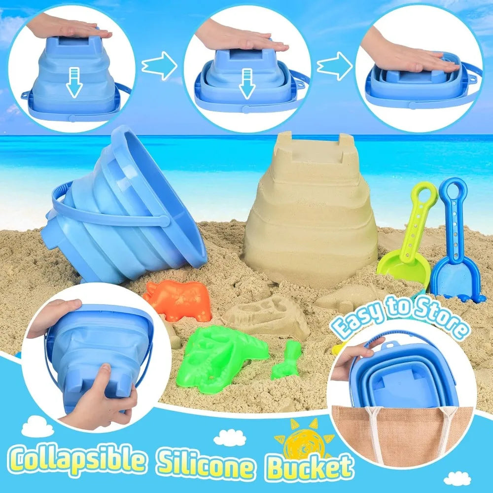 Dinosaur Beach Sand Toys Set – Dump Truck, Molds & Bucket