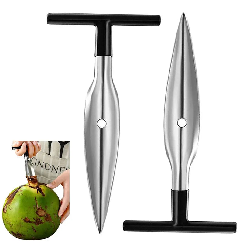 2-Pack Stainless Steel Coconut Opener Drill Tool | Safe & Easy