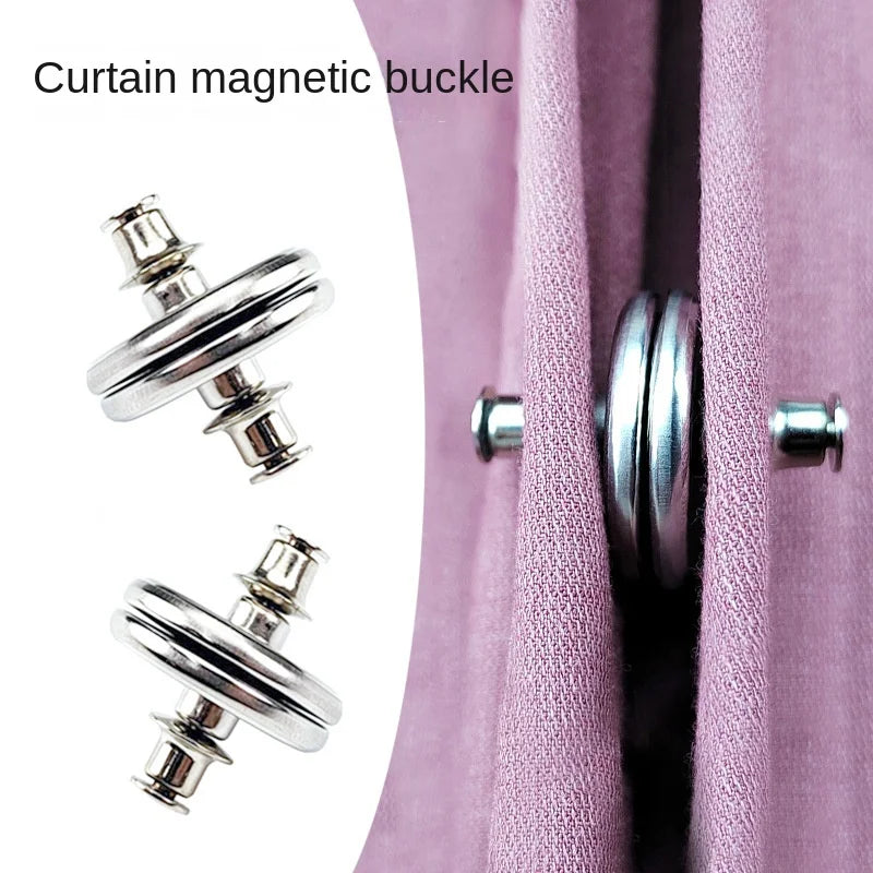 1-10Pairs Curtain Magnetic Button Nail Free Detachable Window Curtain Close Magnet Buckle Adjustment Curtain Clip Accessories Peaceful Pleasures Health and Wellness