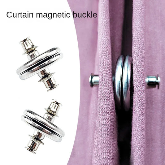 1-10Pairs Curtain Magnetic Button Nail Free Detachable Window Curtain Close Magnet Buckle Adjustment Curtain Clip Accessories Peaceful Pleasures Health and Wellness