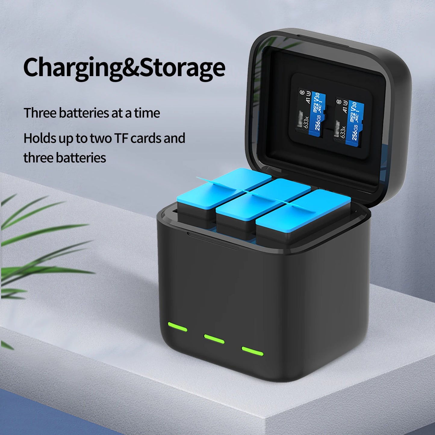 TELESIN Portable Battery Charger 3 Slot Fast Charging for GoPro Hero 13 Battery for GoPro Hero13 Black Action Camera Accessories Peaceful Pleasures Health and Wellness