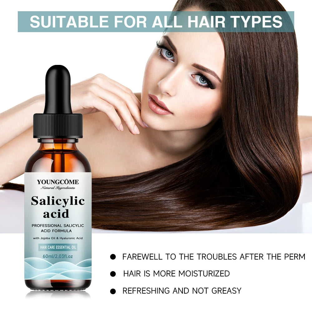 Salicylic Acid Hair Shampoo Magical Repair Damage Frizzy Soft Smooth Shiny Hair Deep Clean Moisturizing Keratin Hair Care Essent Peaceful Pleasures Health and Wellness