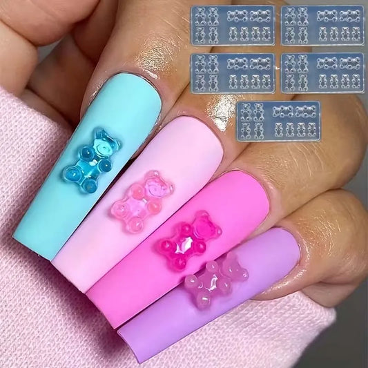 3D Mini Bear Silicone Molds for Resin Jewelry & Nail Art Resin Craft Mold Oasis Select