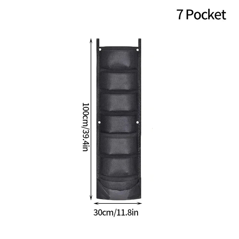 Vertical Felt Bag Planting Bag Greening Plant Wall Cultivation Bag Seedling Bag Plant Wall Hanging Bag Peaceful Pleasures Health and Wellness 1pc 7Pocket 100x30CM