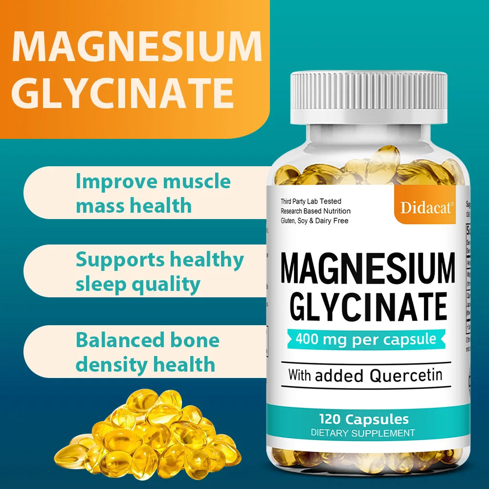 Magnesium Glycinate 400mg with Quercetin | Sleep & Heart Health