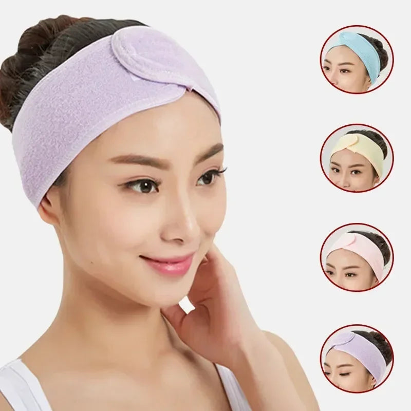 5-Pack Adjustable Soft Coral Fleece Facial Headbands for Women Facial Headband Set Peaceful Pleasures Health and Wellness