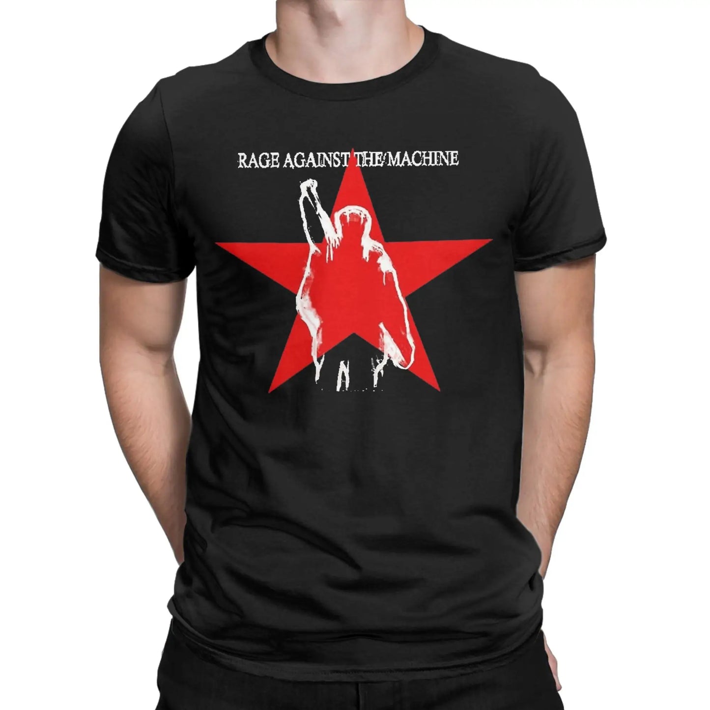 Rages Against The Machines T-Shirt Men RAM band Funny 100% Cotton Tee Shirt Round Neck Short Sleeve T Shirt New Arrival Clothes Peaceful Pleasures Health and Wellness black XXL