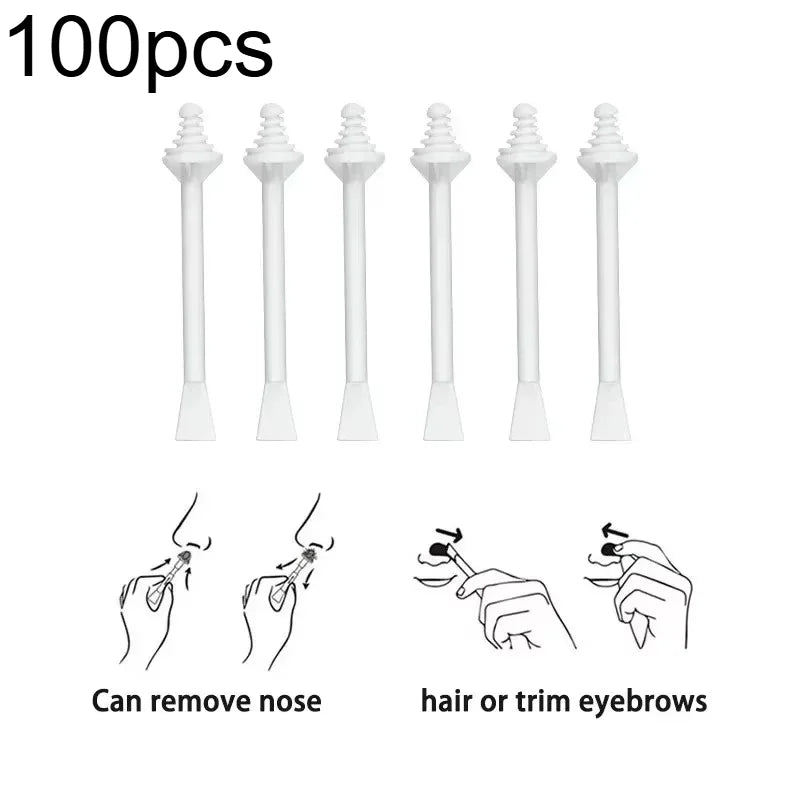 100PCS Nose Wax Sticks Multi Use Nose Wax Applicators For Painless Nose Hair Removal Tool Wax Accessories Cleaning Tool Peaceful Pleasures Health and Wellness