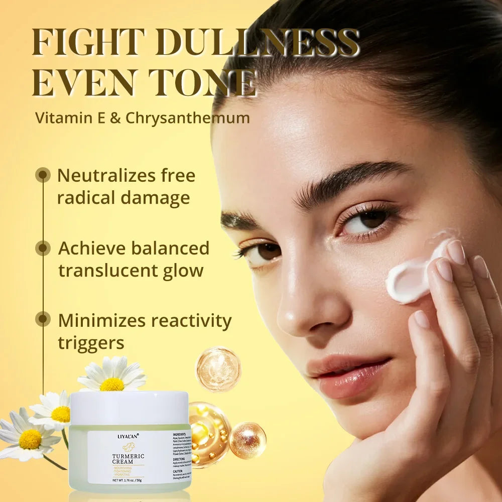 LIYALAN Turmeric Face Cream – Shea Butter & Squalane 50g Peaceful Pleasures Health and Wellness