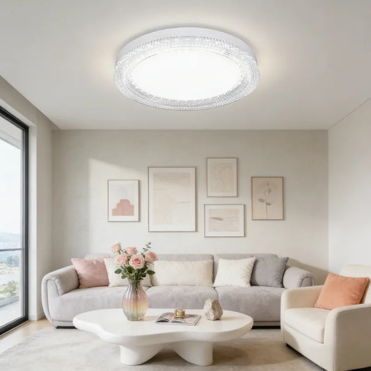 RUNTOIN Crystal LED Ceiling Light 24W–48W | 3-Color Modern Lamp LED Ceiling Light Peaceful Pleasures Health and Wellness