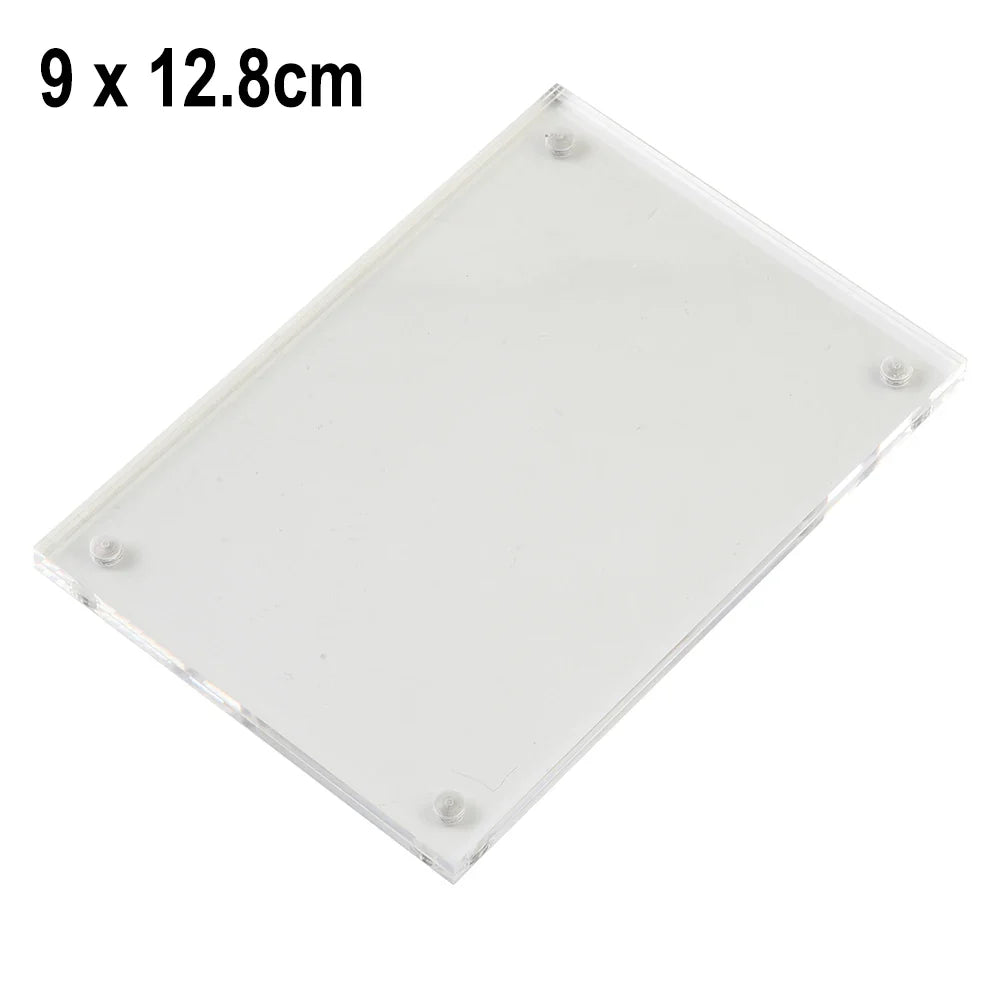 Magnetic Acrylic Photo Frame | Clear Desk Display Stand