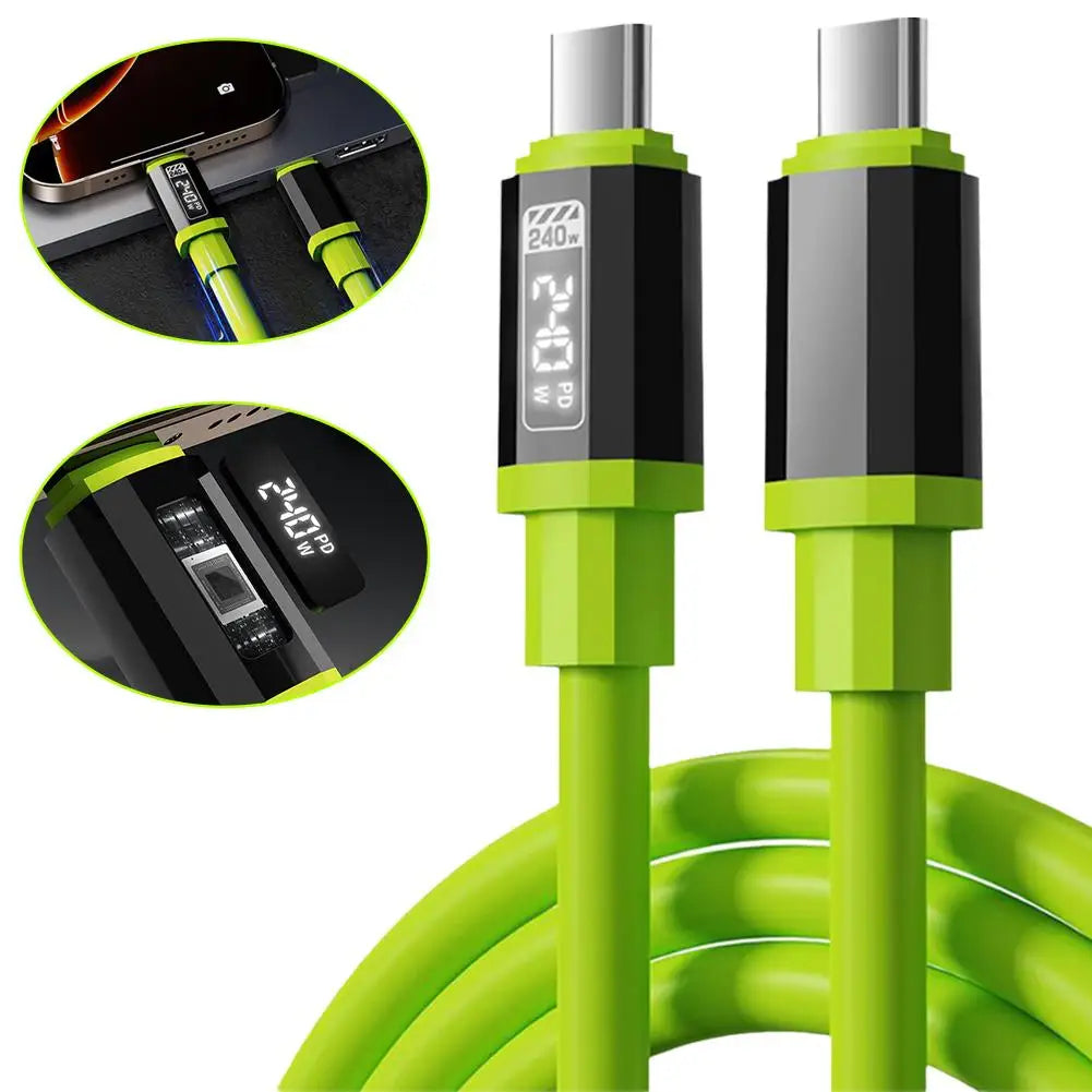 240W USB-C Fast Charging Cable with Digital Power Display 1.5M