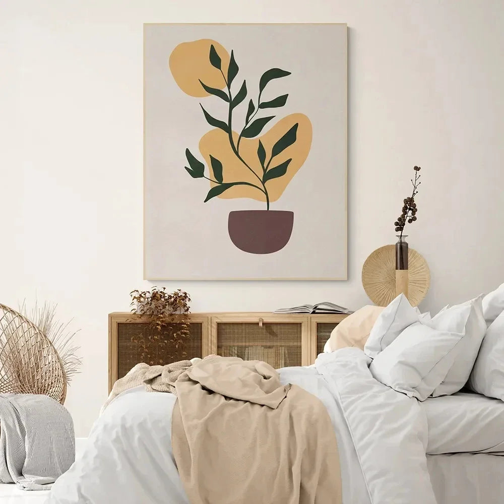 Burnt Orange Boho Abstract Canvas Wall Art | Terracotta Print Canvas Wall Art Print Peaceful Pleasures Health and Wellness