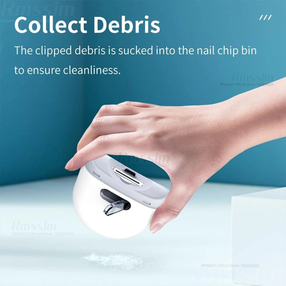 Rechargeable Electric Nail Clipper with Light - Automatic Grinding Polishing Trimmer Cutter for Baby Adult Manicure Peaceful Pleasures Health and Wellness