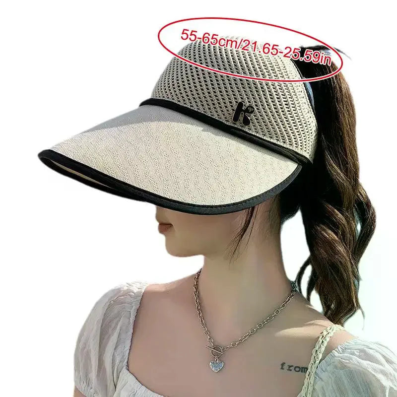 Wide Brim Straw Sun Hat – Foldable, UV-Blocking Beach Hat
