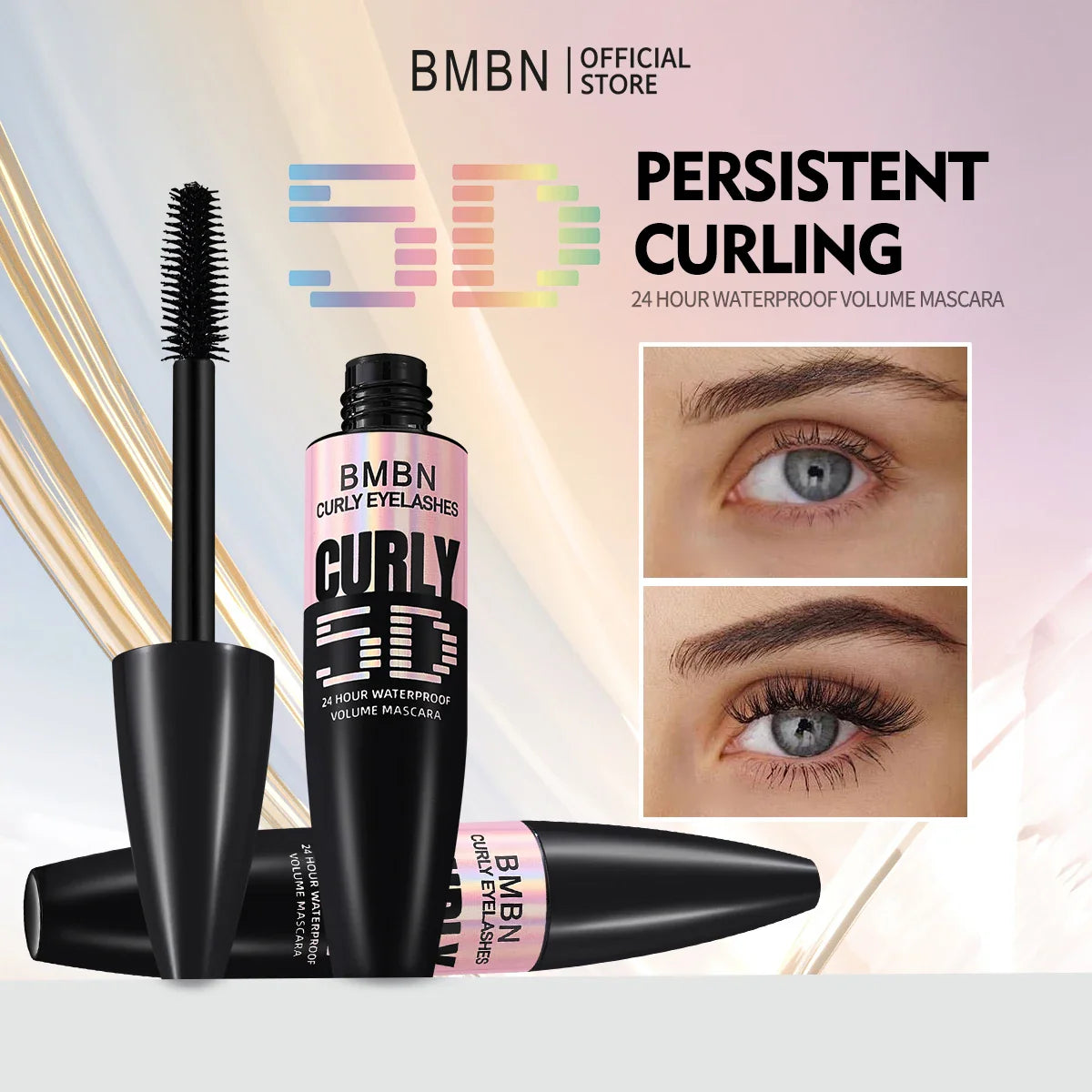 Waterproof Volumizing Black Mascara – Curl, Volume & All Day