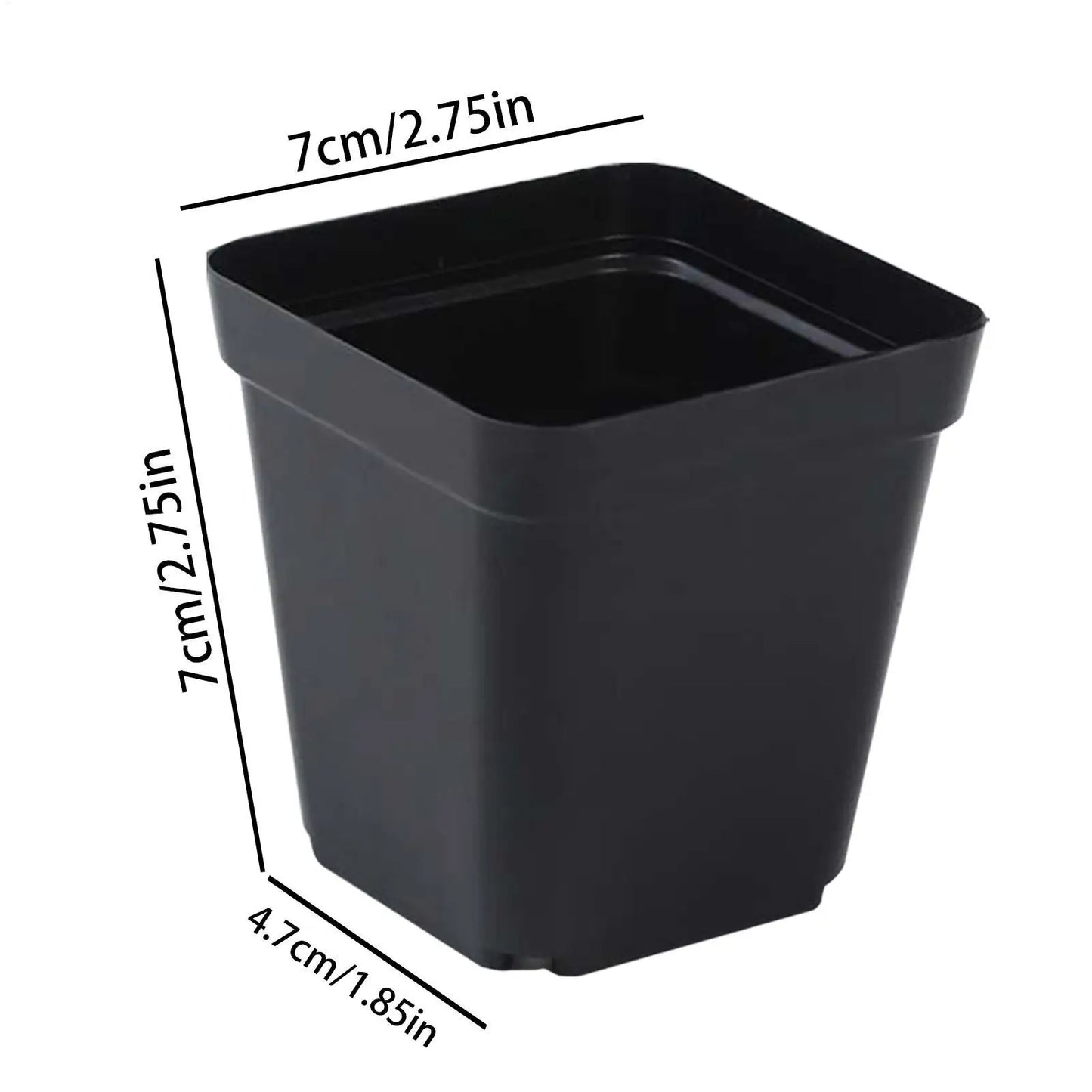50-Pack Square Seedling Starter Pots with Drainage | Garden Kit