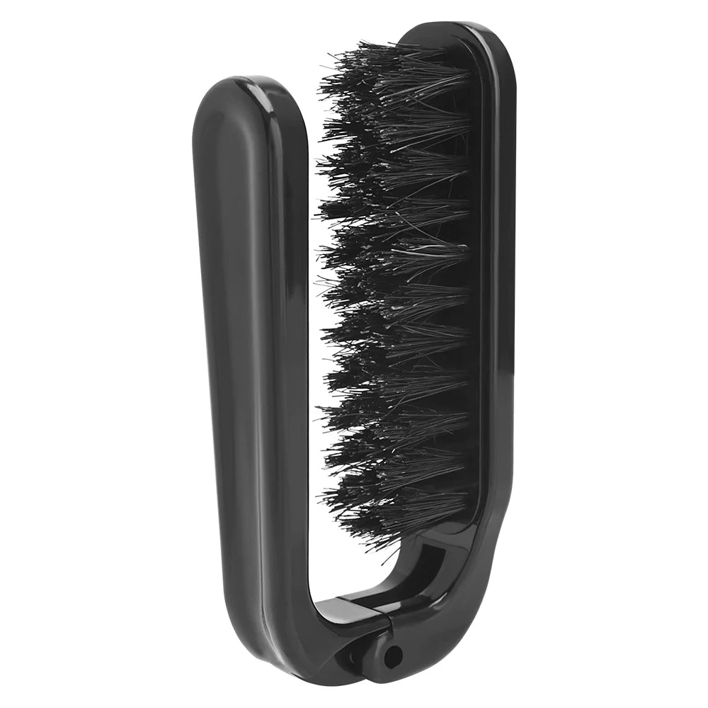 Hair Brush Folding Comb Anti-Static Men Beard Detangling Hair Brush Portable Scalp Massage Comb Salon Home Styling Tool Supplies Peaceful Pleasures Health and Wellness black