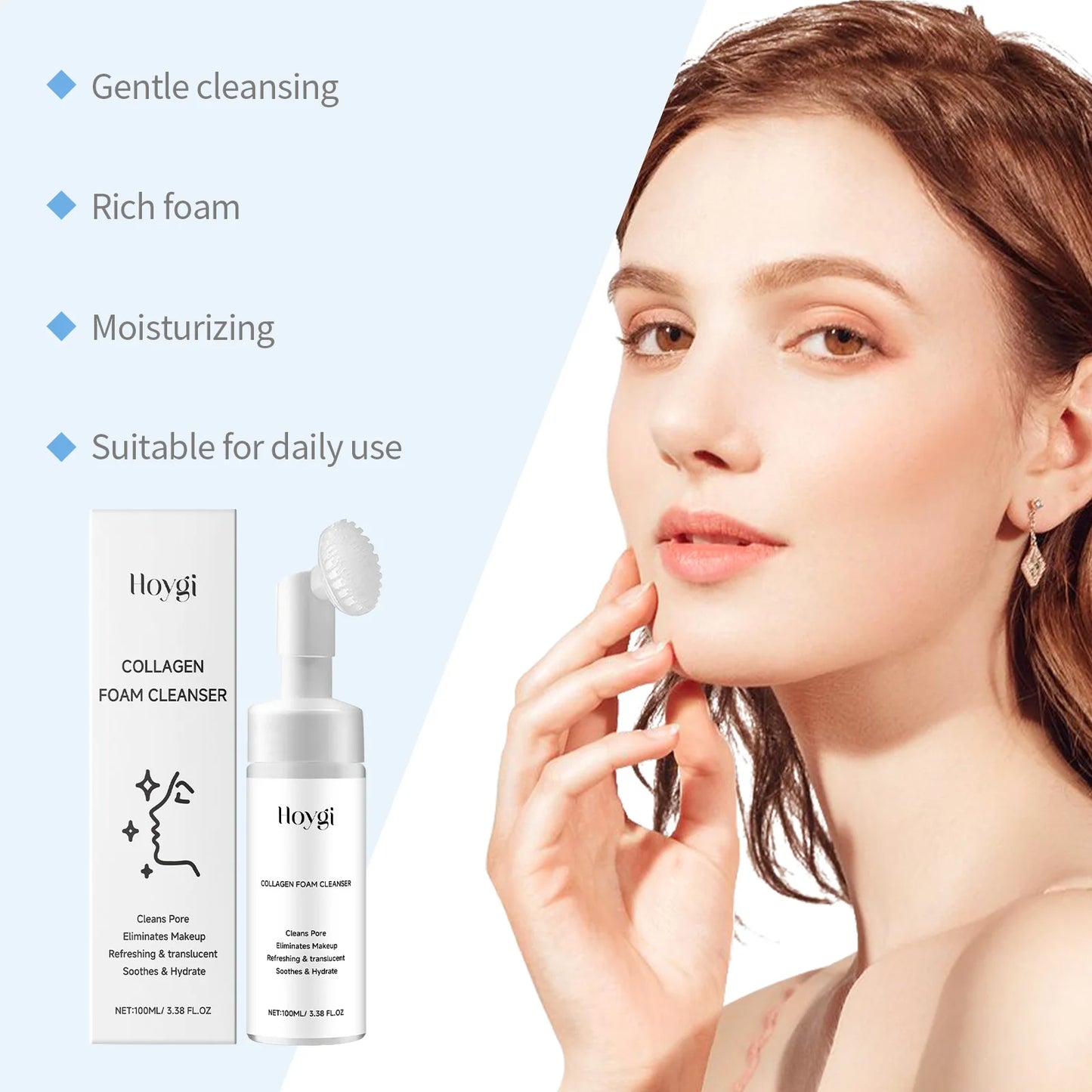 Collagen Facial Cleanser Mousse – Oil Control & Firming Foam