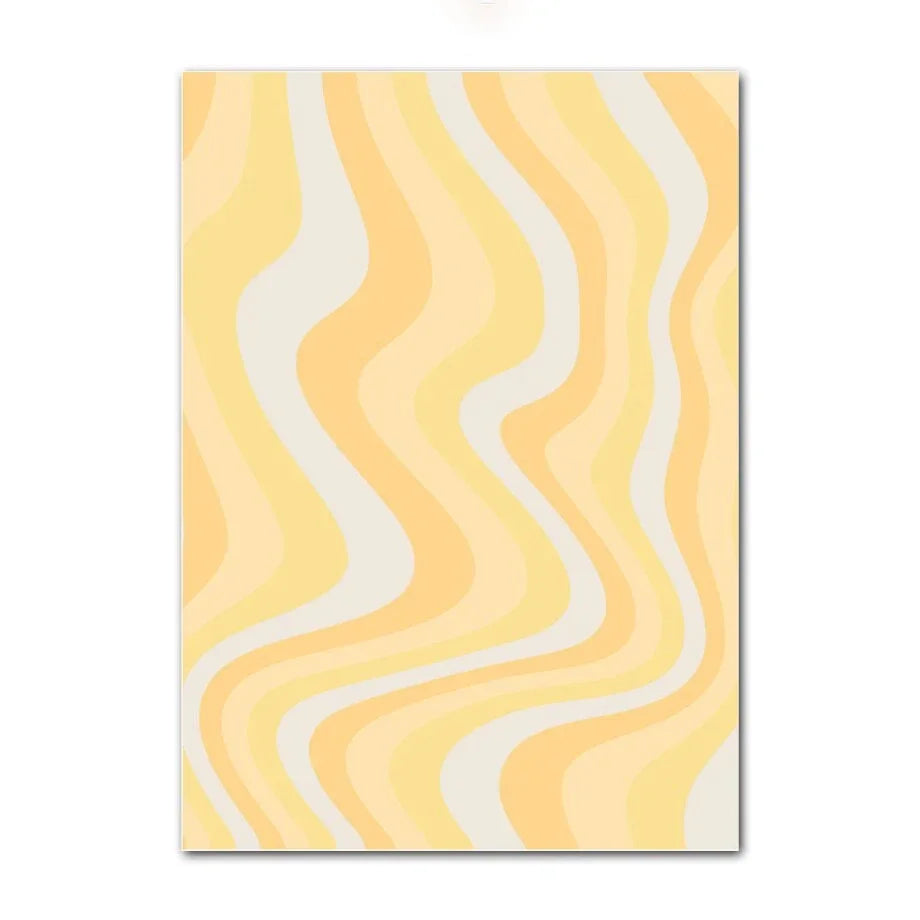 Abstract Danish Pastel Canvas Wall Art | Purple Smiley Flower