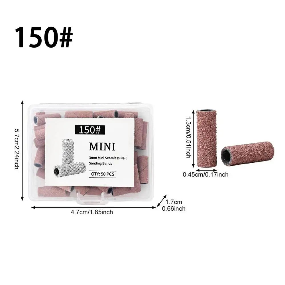 50-Pack Nail Drill Sanding Bands – Gel Polish Buffer & Remover