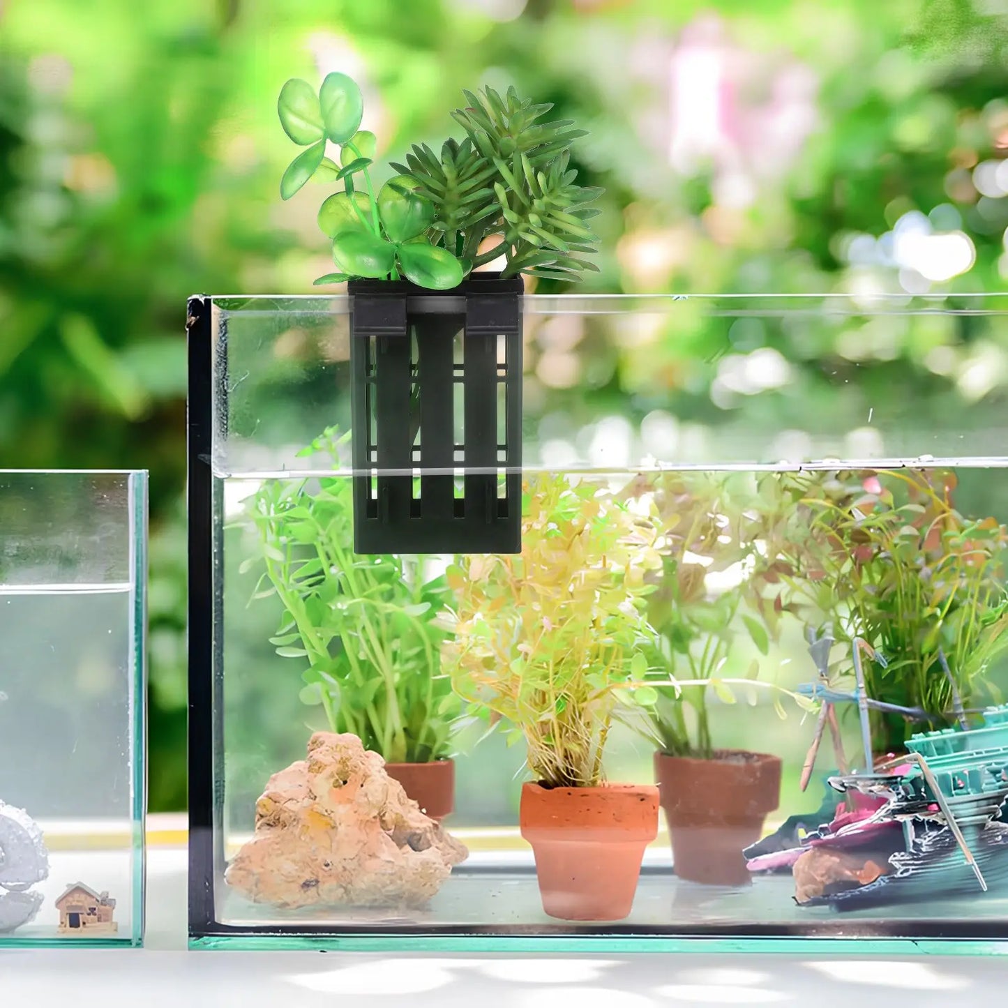 10-Pack Aquarium Hanging Plant Baskets | Fish Tank Planter Pots