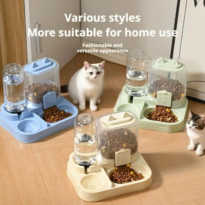 All-in-One Cat Feeder & Water Dispenser | Dual Bowl, 4 Colors
