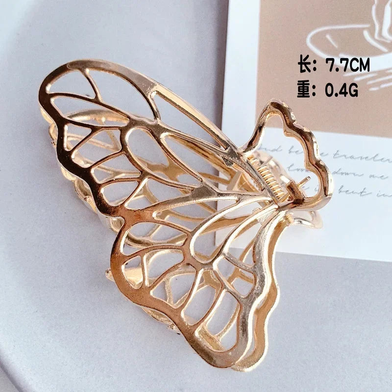 2-Pack Metal Geometric Hollow Hair Claw Clips & Barrettes Hair Claw Clips Peaceful Pleasures Health and Wellness O