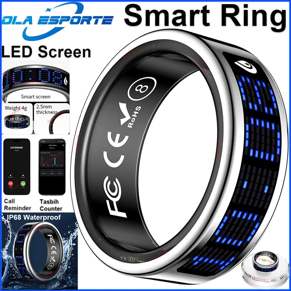 2026 Smart Ring with Touch Display Screen, Wireless Charging, Health Manager, 5 ATM Waterproof For Men Women Smart Rings R12 R08 Peaceful Pleasures Health and Wellness Wh ChargingStation B 12