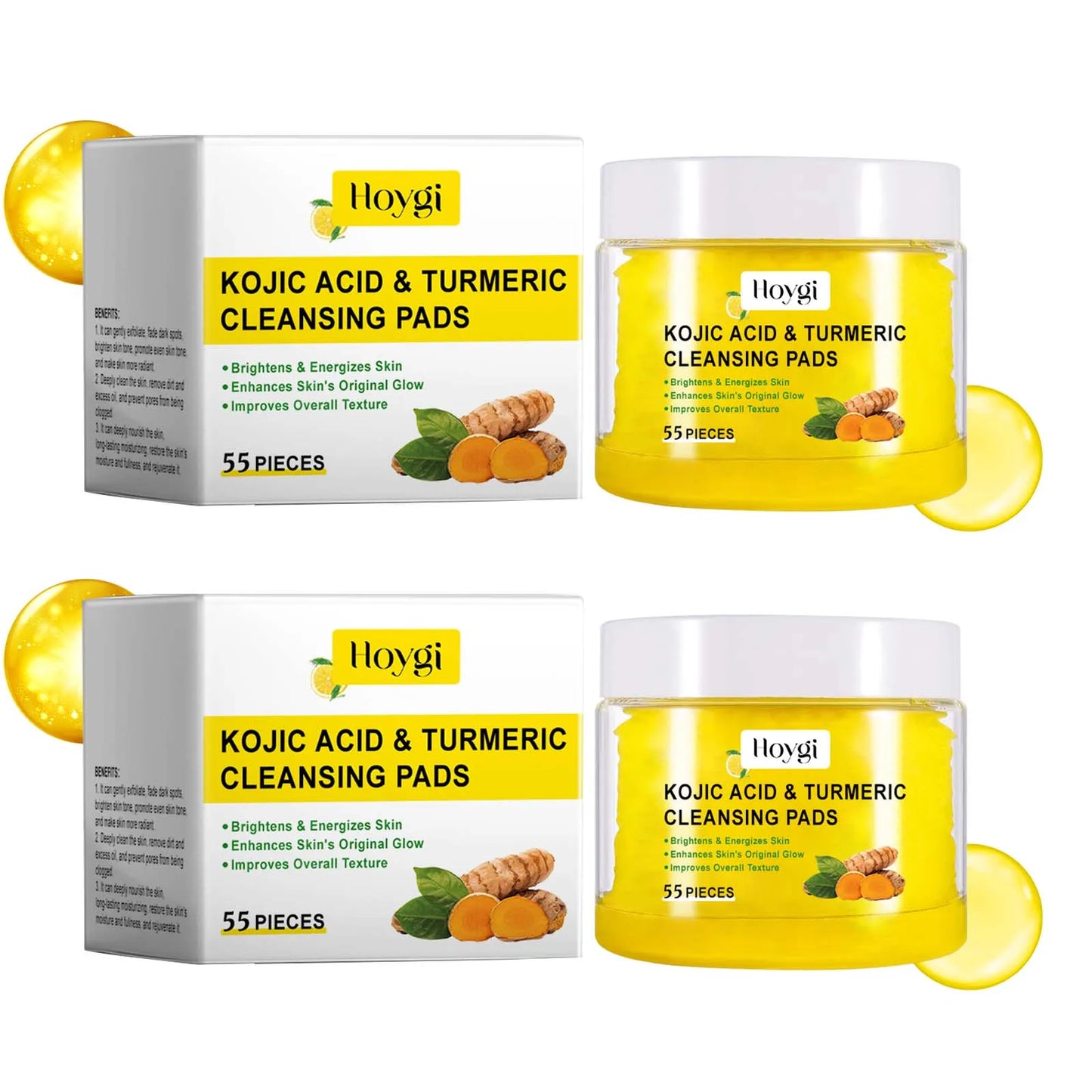 Turmeric Kojic Acid Cleansing Pads – Brighten & Exfoliate Skin