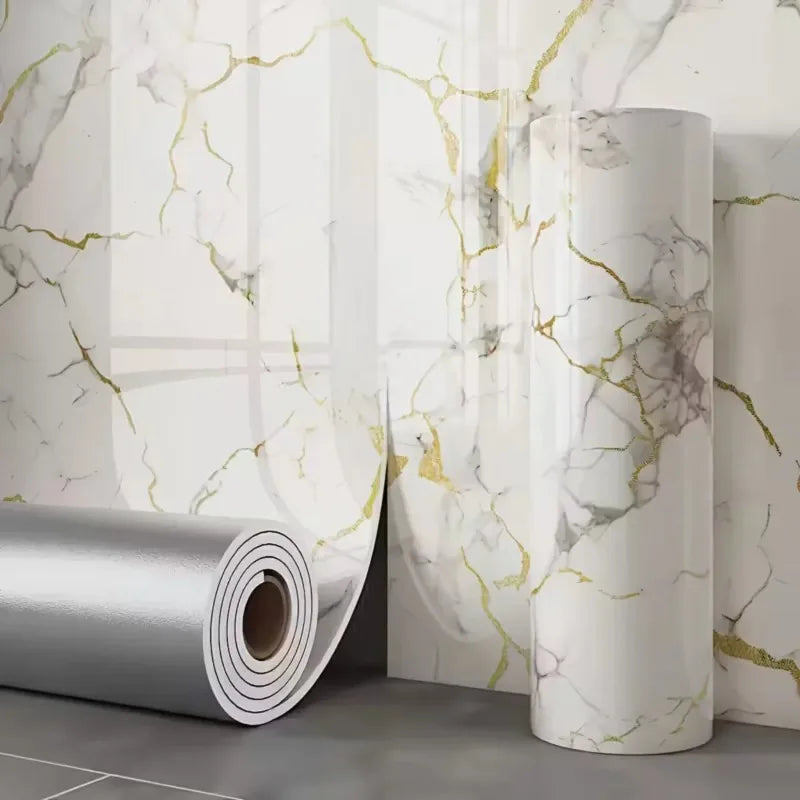 Marble Self-Adhesive Wallpaper – Gilded Luxury Wall Sticker Roll
