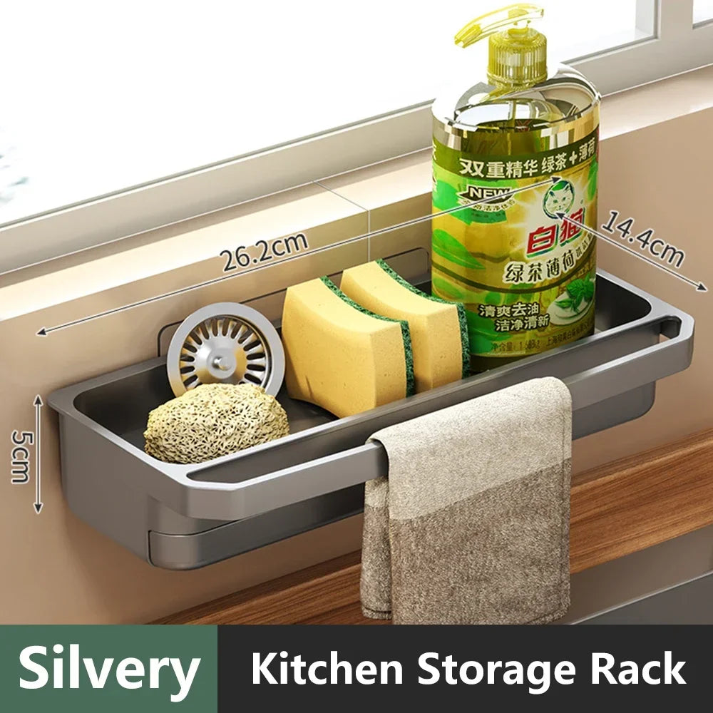Kitchen Sink Organizer – Self-Draining Sponge & Soap Holder