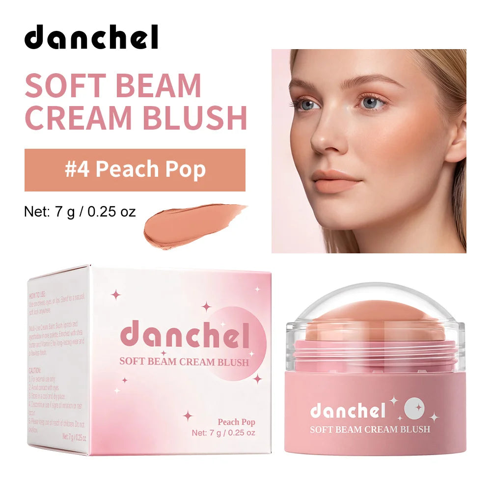 Soft Beam Blush Cream Multi Purpose Lipstick, Eye Shadow, Powder Blusher Long Lasting Makeup Smooth Creamy Texture Blusher Cream Peaceful Pleasures Health and Wellness Peach Pop