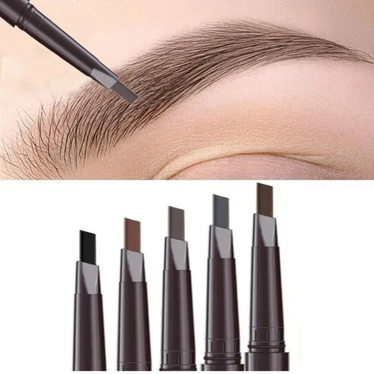 Natural Brown Waterproof Eyebrow Pencil Ultra-fine Triangle Precise Brows Cream With Brush Lasting No Blooming Rotatable Makeup Peaceful Pleasures Health and Wellness
