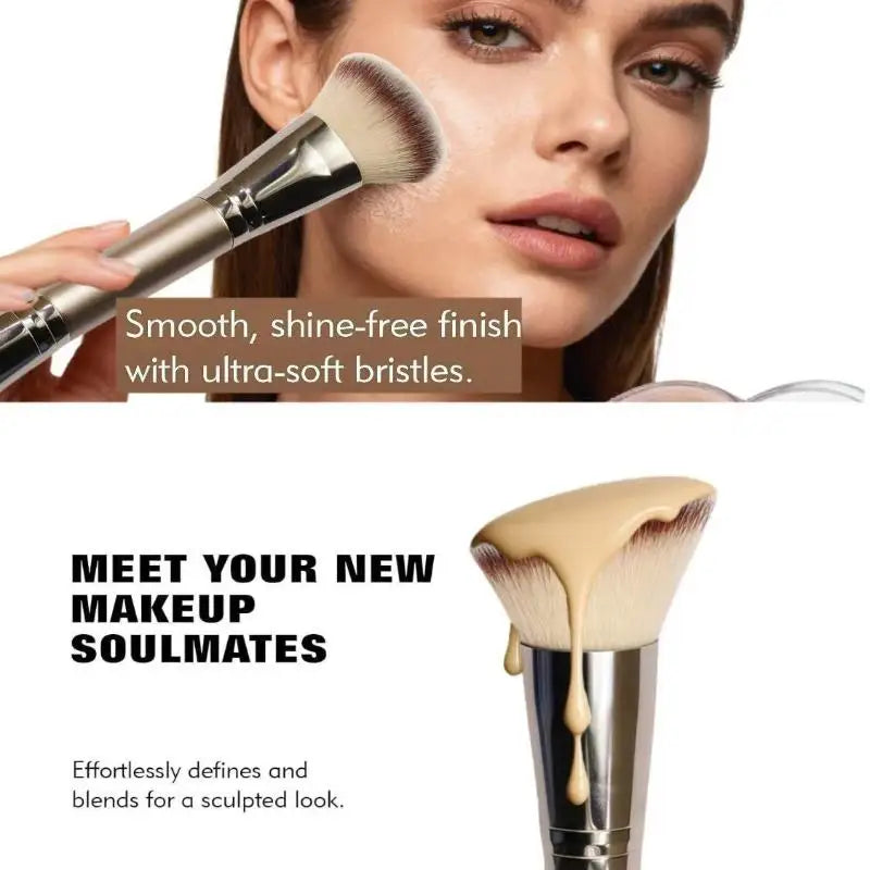 Dual-Ended Foundation Brush Double-Ended Powder Blush Concealer Brush Contour Brush Blush Brush Makeup Brush Professional Peaceful Pleasures Health and Wellness