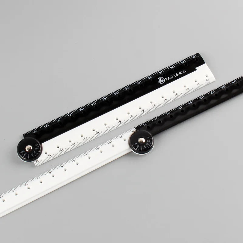 Bview Art Folding Ruler Black White Simple Graphic Student Learning